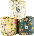 Bumboo Bamboo Toilet Roll 24 Pack | Wildflower Edition Wrapped Toilet Paper 3 ply, 300 Sheets | Eco Friendly Toilet Paper | Plastic-Free, Soft, Strong, Sustainable & Biodegradable Toilet Tissue