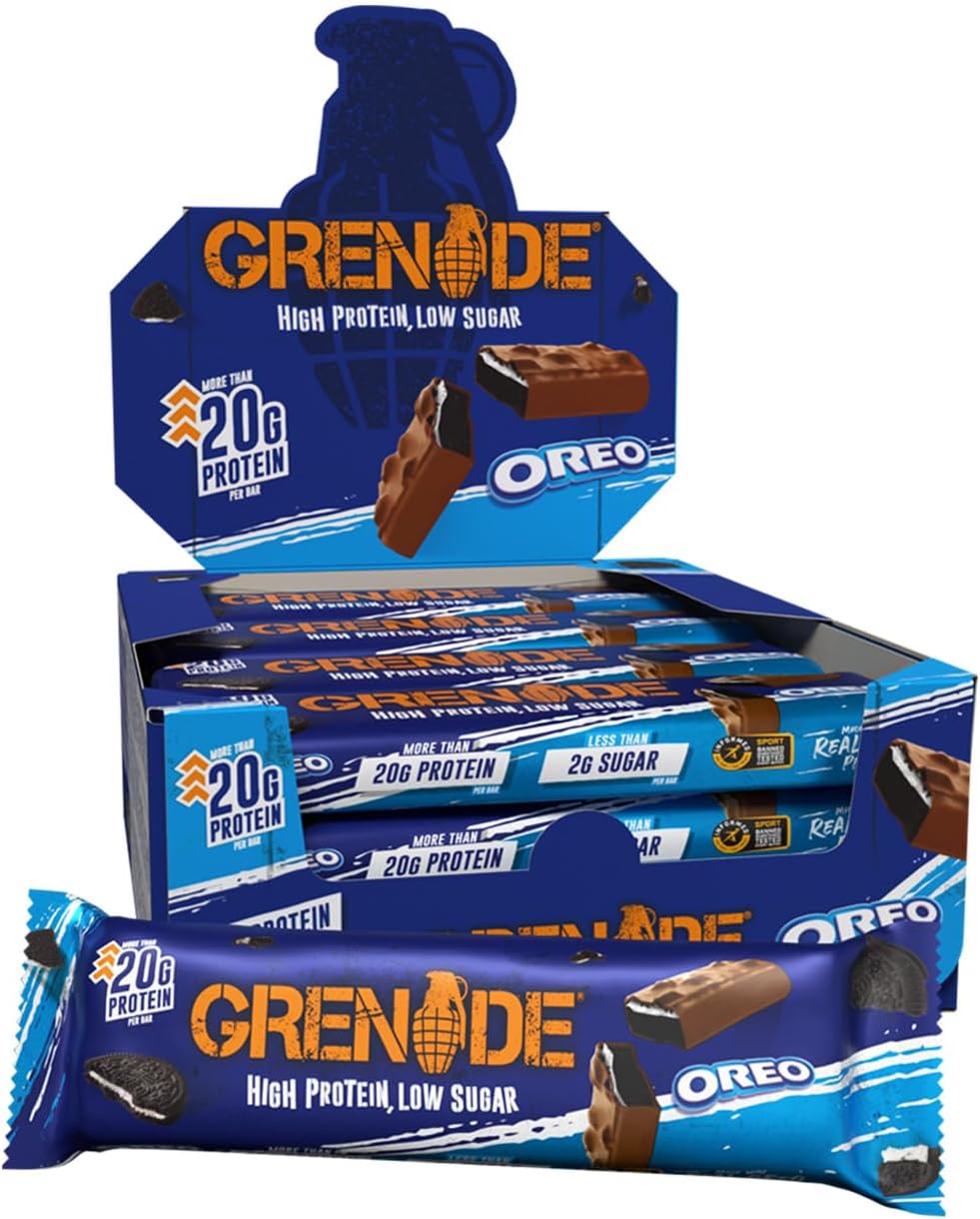 Grenade OREO Protein Bar - High Protein, Low Sugar, 12 x 60 g