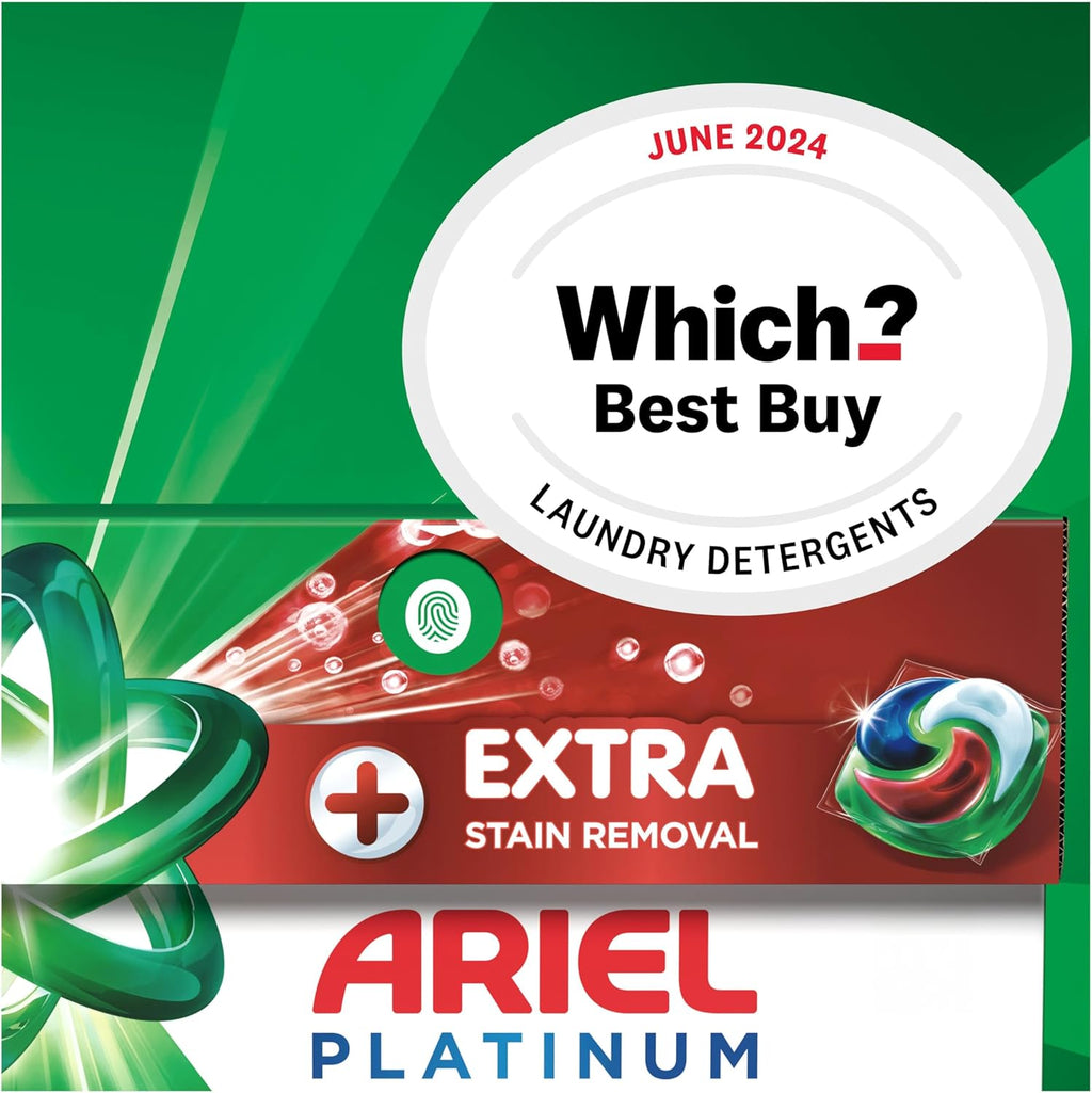 Ariel Platinum PODS®, Washing Liquid Laundry Detergent Capsules 120 Washes (60x2), +Extra Stain Removal, Remove Even 7-Day Dried-In Stains