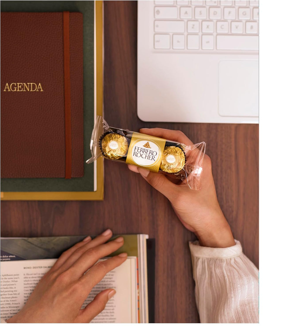 Ferrero Rocher Pralines, Bulk Chocolate Party Box, Birthdays, Gifting, Celebrations, Hazelnut Covered in Milk Chocolate and Nuts, Box of 16 x 3 (48pcs)