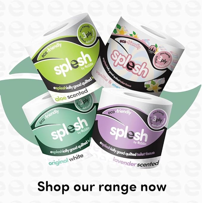 Splesh Variety Pack - 72 Toilet Rolls with a Difference - 3X Packs Original White, 1x Pack Vanilla & Marshmallow, 1x Pack Aloe Vera& 1x Pack Lavender Fragrance