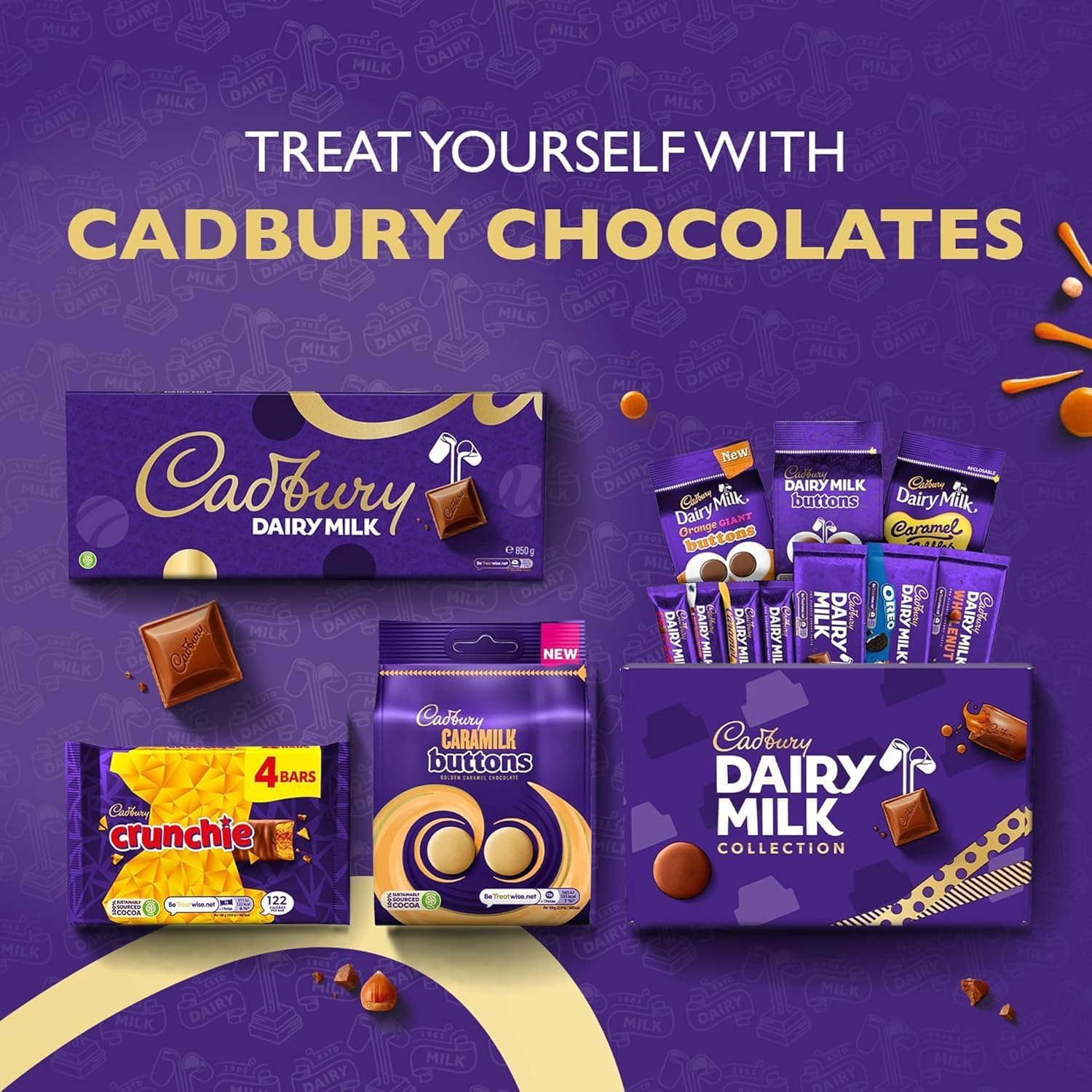 Cadbury Dairy Milk Big Night In Deluxe Hamper, Includes 10 Assorted Chocolate Bars and Bags, Treat Perfect for Christmas Gifting or Sharing, 836 g (Pack of 1)