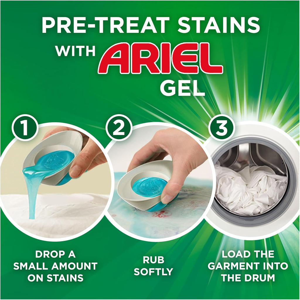 Ariel Washing Liquid Laundry Detergent Gel, 156 Washes (6 x 858 ml), Original, Brrrilliant Stain & Odour Removal From As Low As 15˚C